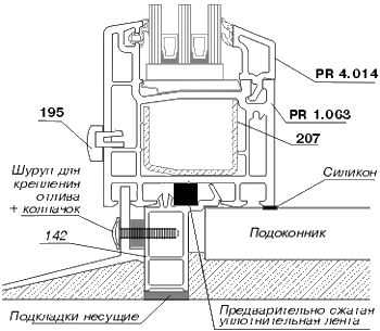 Монтаж окна из ПФХ профиля